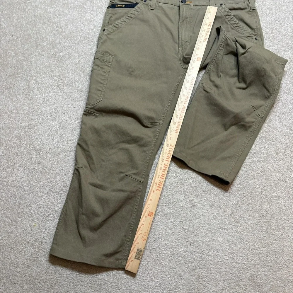 Ariat Rebar M4 Pants Mens 38x26.5 Khaki Relaxed Bootcut Work‎ Carpenter Utility